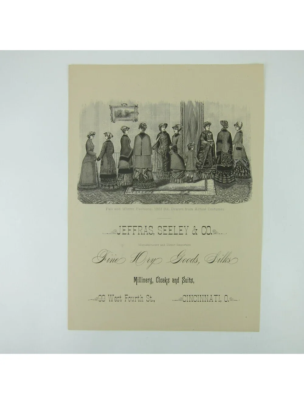 Antique Pittsburgh Cincinnati St. Louis Railway Advertising Jeffras Seely & Co